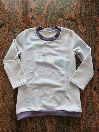 zarter lila Pulli mit Einhornbügelbild Gr.98 Frenchtherry