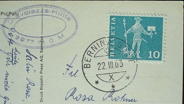 Cartoline postali: PONTRESINA Diavolezza-Bahn, Ski-Läufer – Usato da Jona venduto da philajona 1