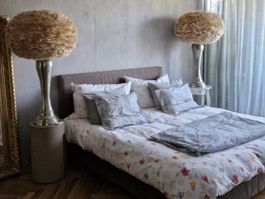 Pair of metal lamp bases 83cm high
