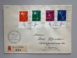 1952 Einge. ET-Brief mit allen 4 Taps in Deutsch