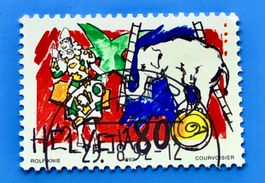 Nr.834 Weissclown mit Elefant  GESTEMPELT Sonderpostmarken
