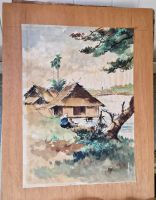 Haus am Flus, China, Kambodscha antik Malerei