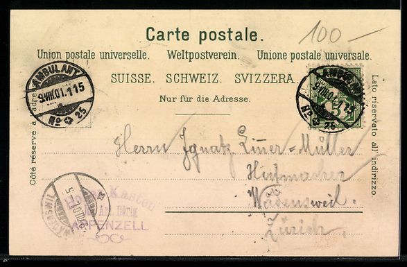 Cartoline postali: Litho Hoher Kasten, Alpenpanorama mit Tr – Usato da Berlin venduto da bartko-reher 1