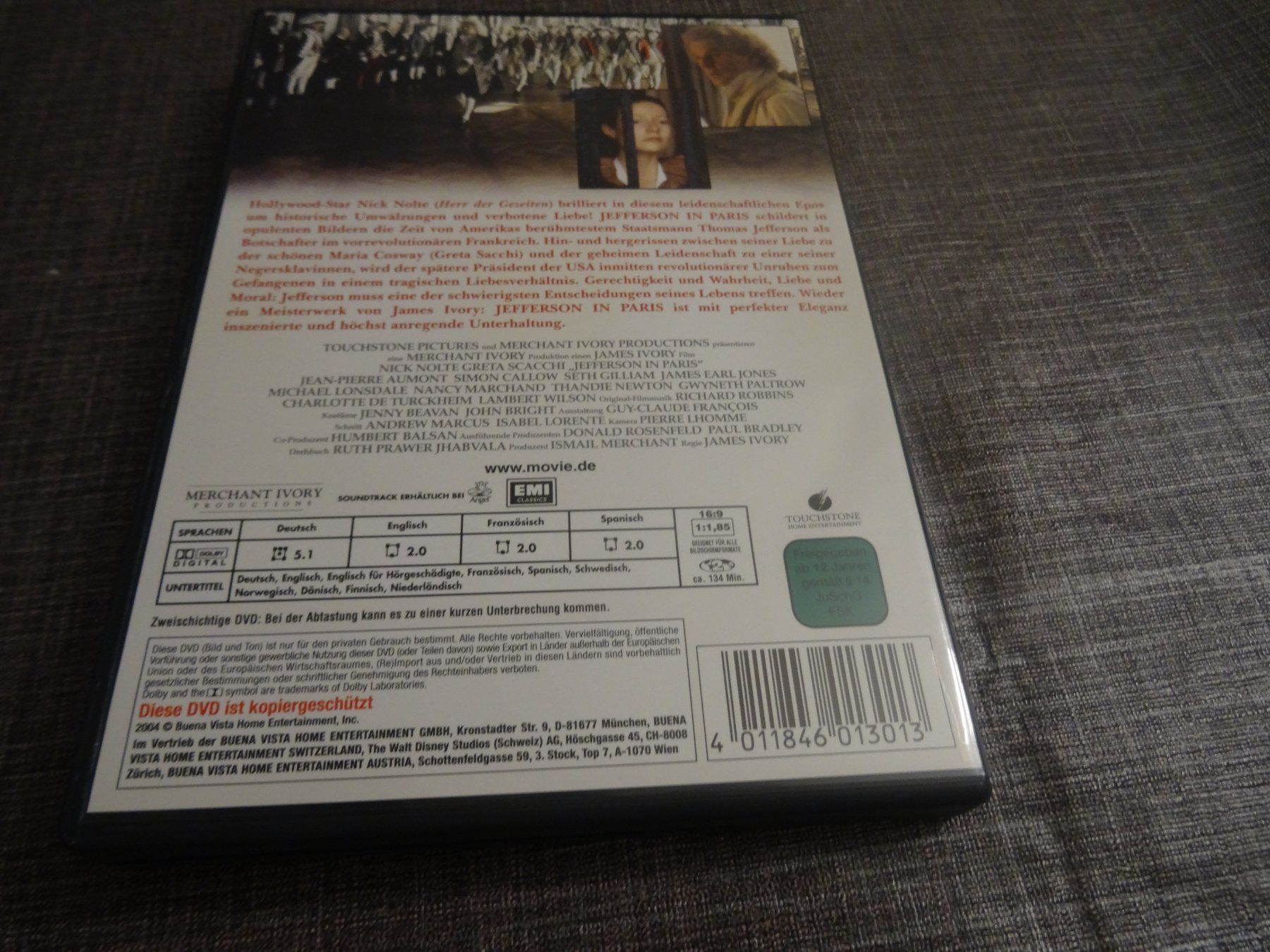 Alle DVDs: DVD Jefferson in Paris – Gebraucht aus Olten von Disc-Verkauf 2