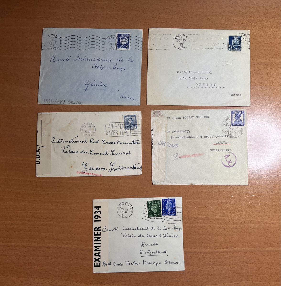 Tutti i francobolli: Rote Kreuz Briefe, Genf, WWll 14 stk. – Usato da Riehen venduto da Higgins7 6