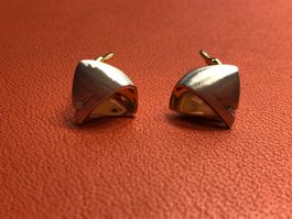 Ohrclips mit Diamanten aus 18 Karat bicolor Gold Au 750