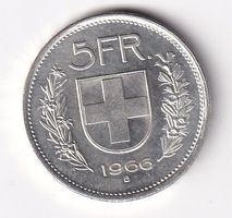 5 Franken 1966 fast unz