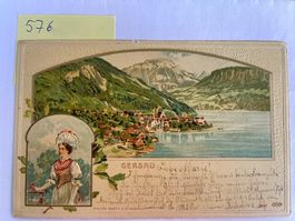 sehr alte Grusskarte aus Gersau, 1904 mit Stempel