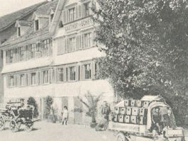 AU: Gasthof zum Schiff mit Lkw Schützengarten BIER 1912