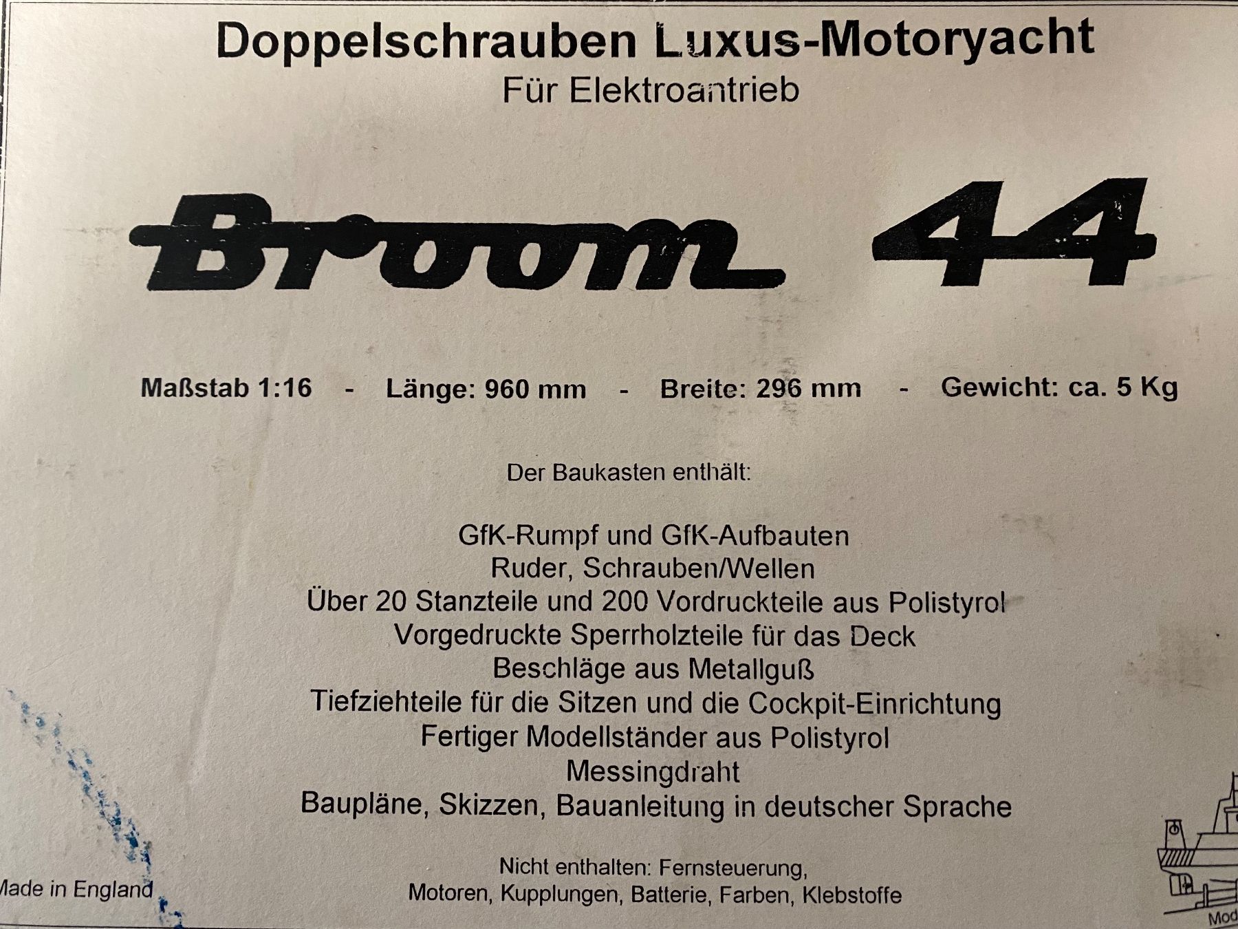 Modellismo RC: RC Motoryacht Broom 44 – Usato da Frutigen venduto da urs_bgh7 2