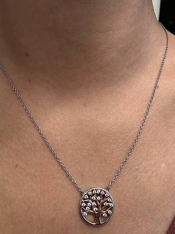 Ketten: Kette Lebensbaum silber/ rosé mit Glitzersteinen – Gebraucht aus Amriswil von sabry1987