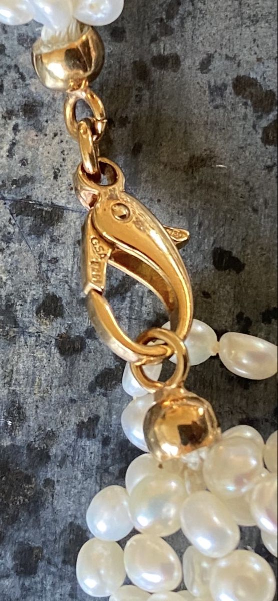 Perle (finte): Süsswasser-Perlen - Collier 8 - Rang, weiss, grau, rosa – Usato da Embrach venduto da bea_8424 4