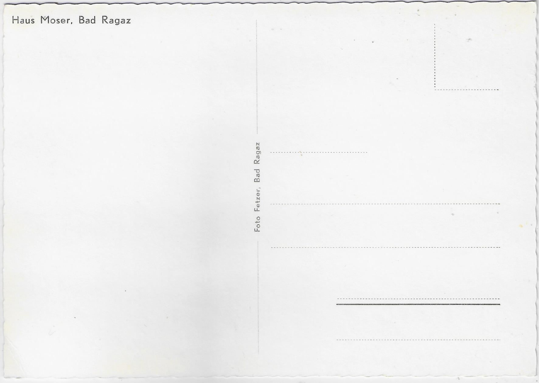 Cartoline postali: Haus Moser - Bad Ragaz – Usato da Ettingen venduto da Kartenplanet 1
