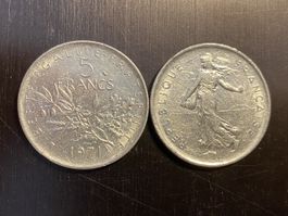 France, 5 Fr 1971 nickel 