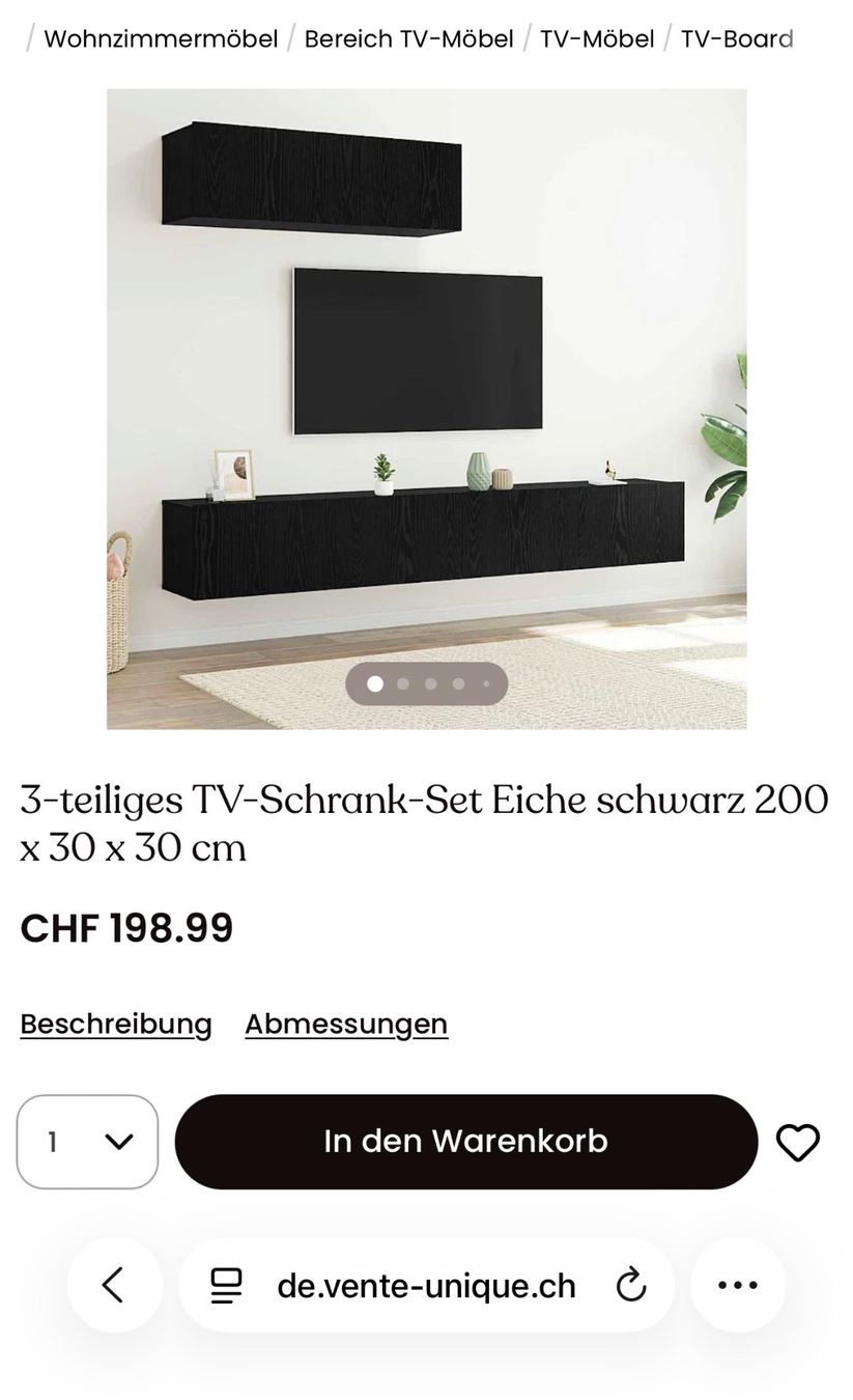 Vidaxl Mobili TV: TV-Schrank 1 Stück – Usato da Aarwangen venduto da sarahess01 1