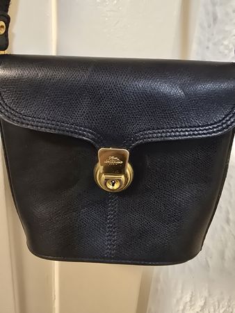Sac bandoulière Longchamp bleu cuir avec clé inclus