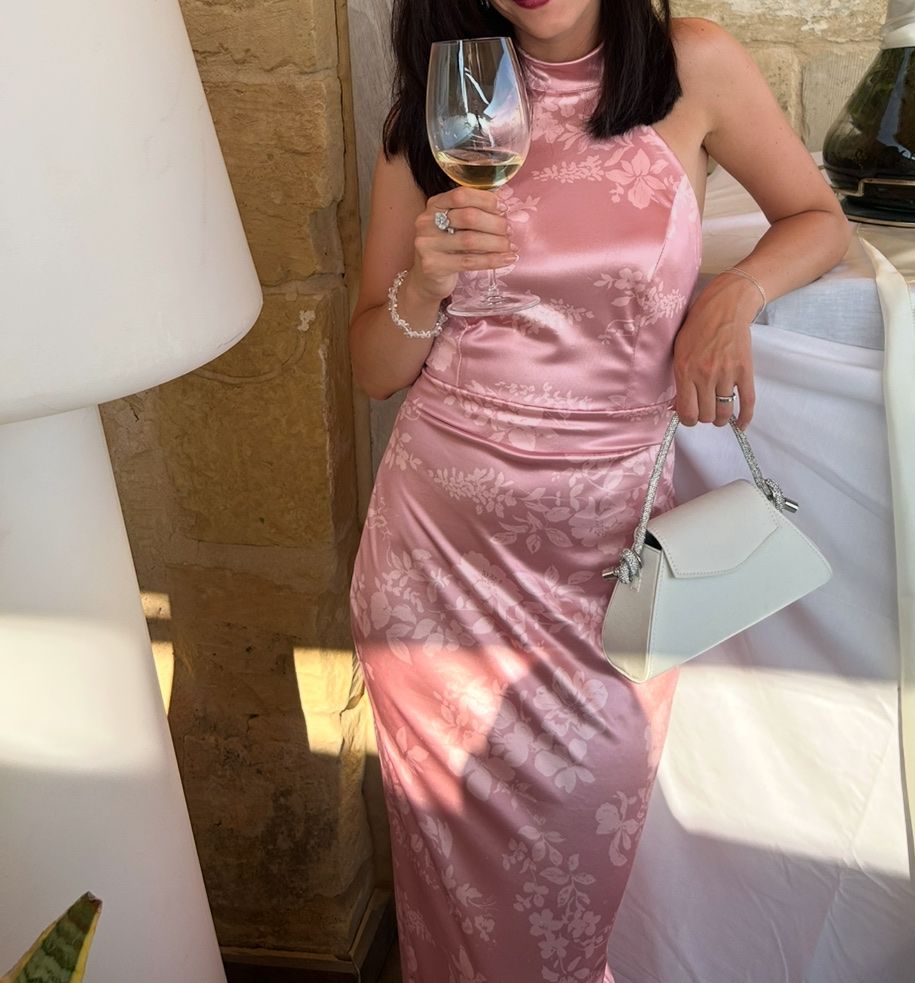 Vestiti: Rosa Satin-Kleid mit Blumenmuster – Usato da Schwarzenbach SG venduto da spa_28pd 5