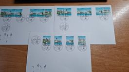 FZ78 - 3 FDC Lemanex, timbres isolés et se tenant