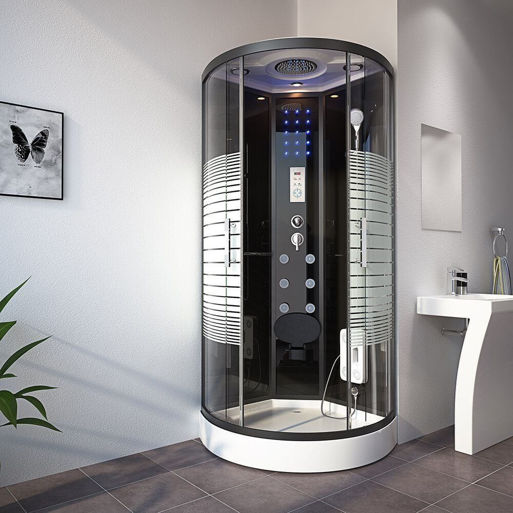 Docce: 1932 - LED Duschkabine BLACK ROCK 100x100 Dusche – Nuovo e nell'imballaggio originale da Wallenwil venduto da toesstal-vertrieb 3
