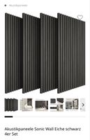 tectake Akustikpaneelen SonicWall Eiche schwarz 4er Set