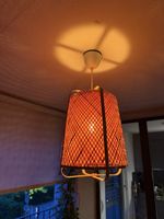 Hängelampe Geflecht Lampe naturfarben gut erhalten