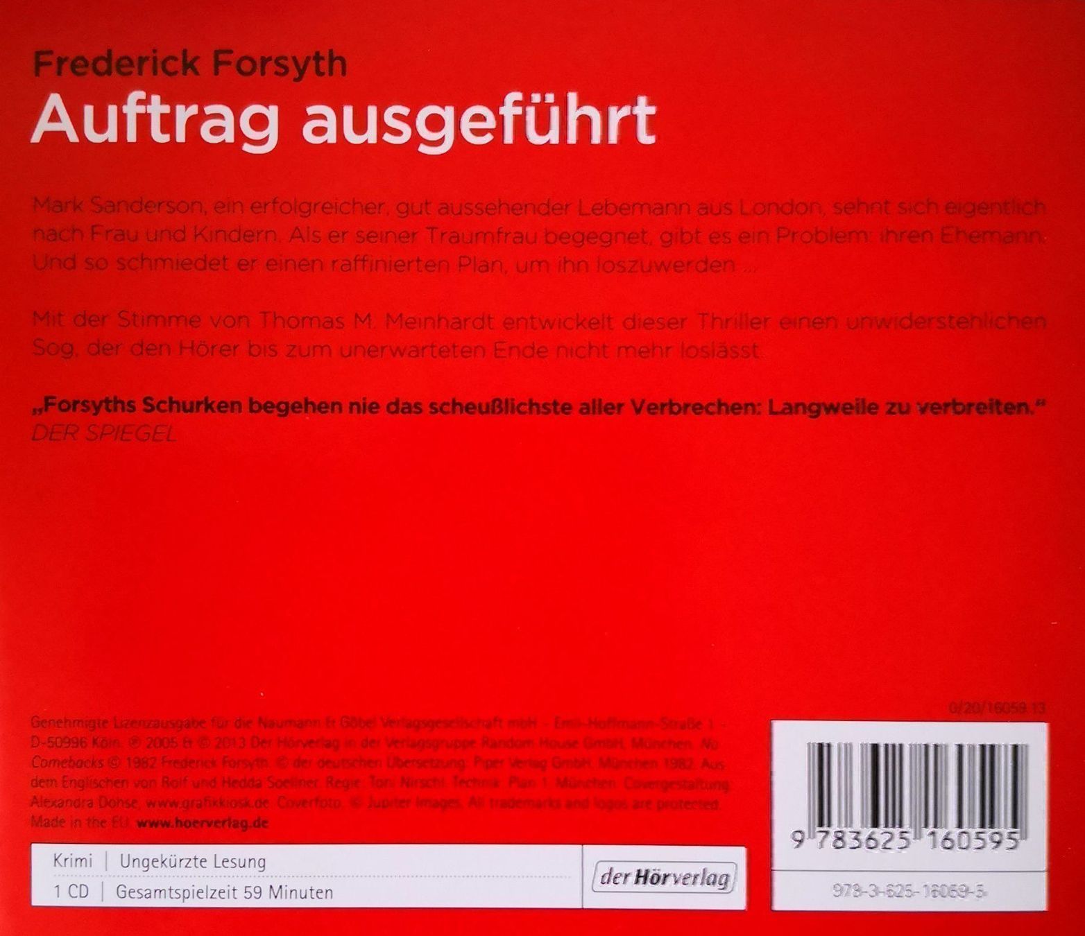 Audiolibri: AUFTRAG AUSGEFÜHRT - FREDERICK FORSYTH – Usato da Greifensee venduto da scharmant 1