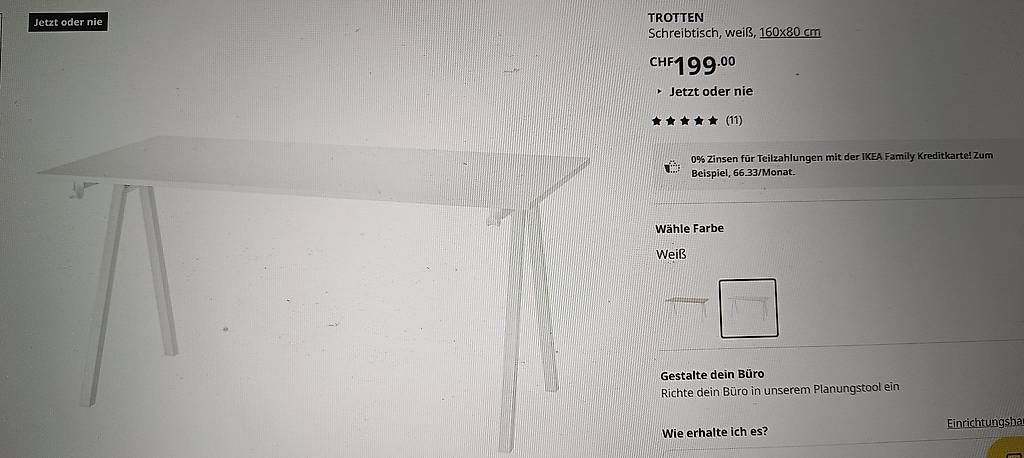 Scrivanie: Schreibtisch TROTTEN, IKEA, weiss – Usato da Burgdorf venduto da mar_p9rd 4