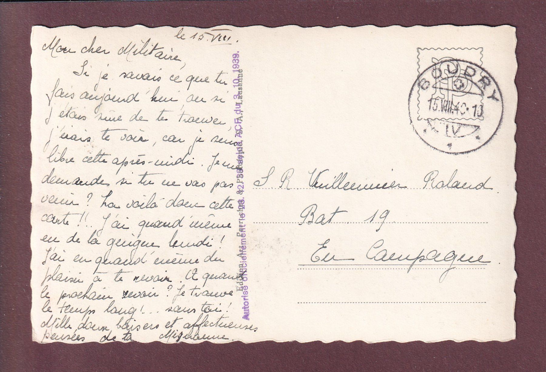 Cartoline postali: NEUCHÂTEL - Approche de l'orage - 1940 – Usato da Pully venduto da nicecards 1
