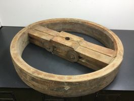 Alte grosse Holz Transmission oder Handtriebsrad