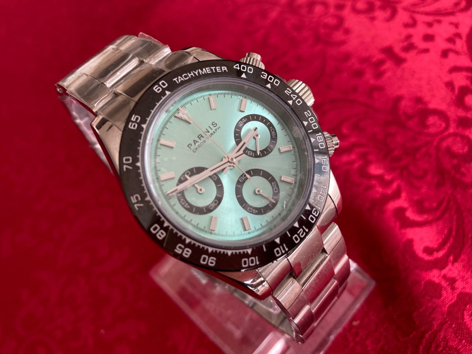 Parnis Uhren: Chronograph "super eisblau" von Parnis, 39mm, Quartz, neu ! – Neu (gemäss Beschreibung) aus Chur von Spuntz1 1
