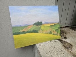 Landschaftsbild 30x40 cm auf Leinwand guter Zustand