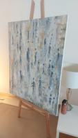 Handgemaltes modernes Acrylbild mit Struktur, Unikat, 80x100