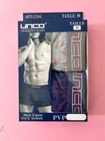 Boxer Herren, UNCO, Grösse M  (2 Stück; grau und dunkelblau)