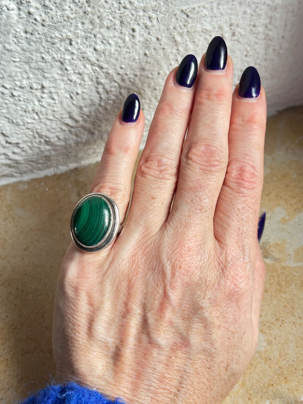 Ringe: Vintage Silber Ring Malachit Stein (gr.51) – Gebraucht aus Laufen von belleskulptur 1