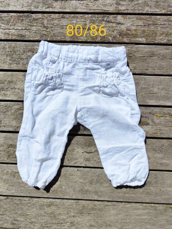 Gr. 80/86 Hose Weiss mit Schleifen
