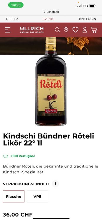 Kirsch Likör 1L | Kaufen auf Ricardo