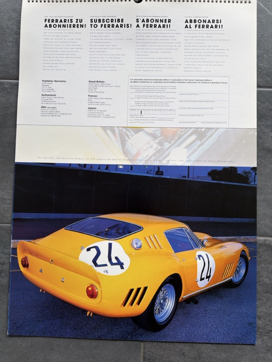 Ferrari Calendari: Original Ferrari Kalender 1996 – Usato da Wolfwil venduto da Rolex1 7