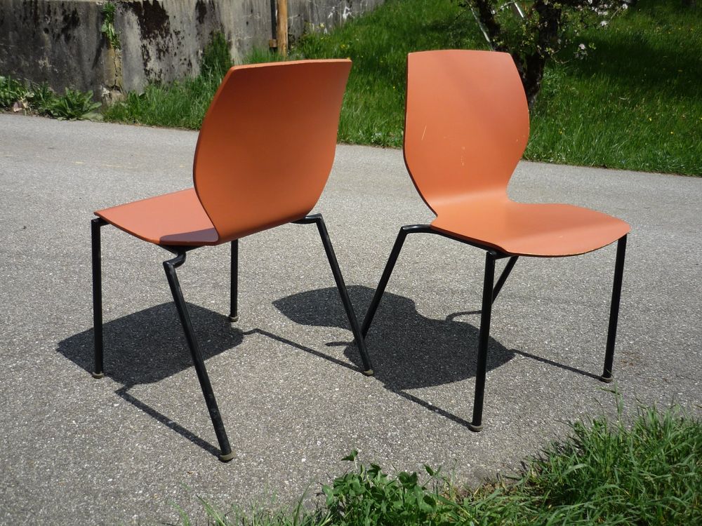 6 Stühle Stapelstühle Holzstühle Seminarstühle stapelbar 2