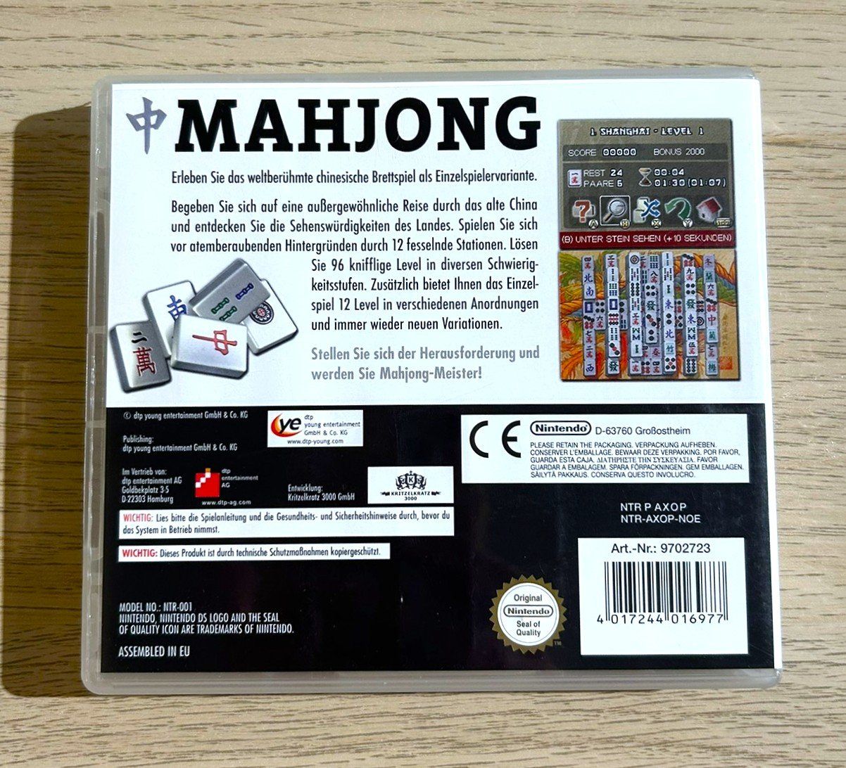 Nintendo Giochi: Mahjong Nintendo DS – Usato da St. Gallen venduto da Alpine.Arcade 1