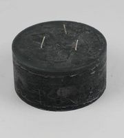 3-Docht Kerze 7.5x15cm Raureif Schwarz