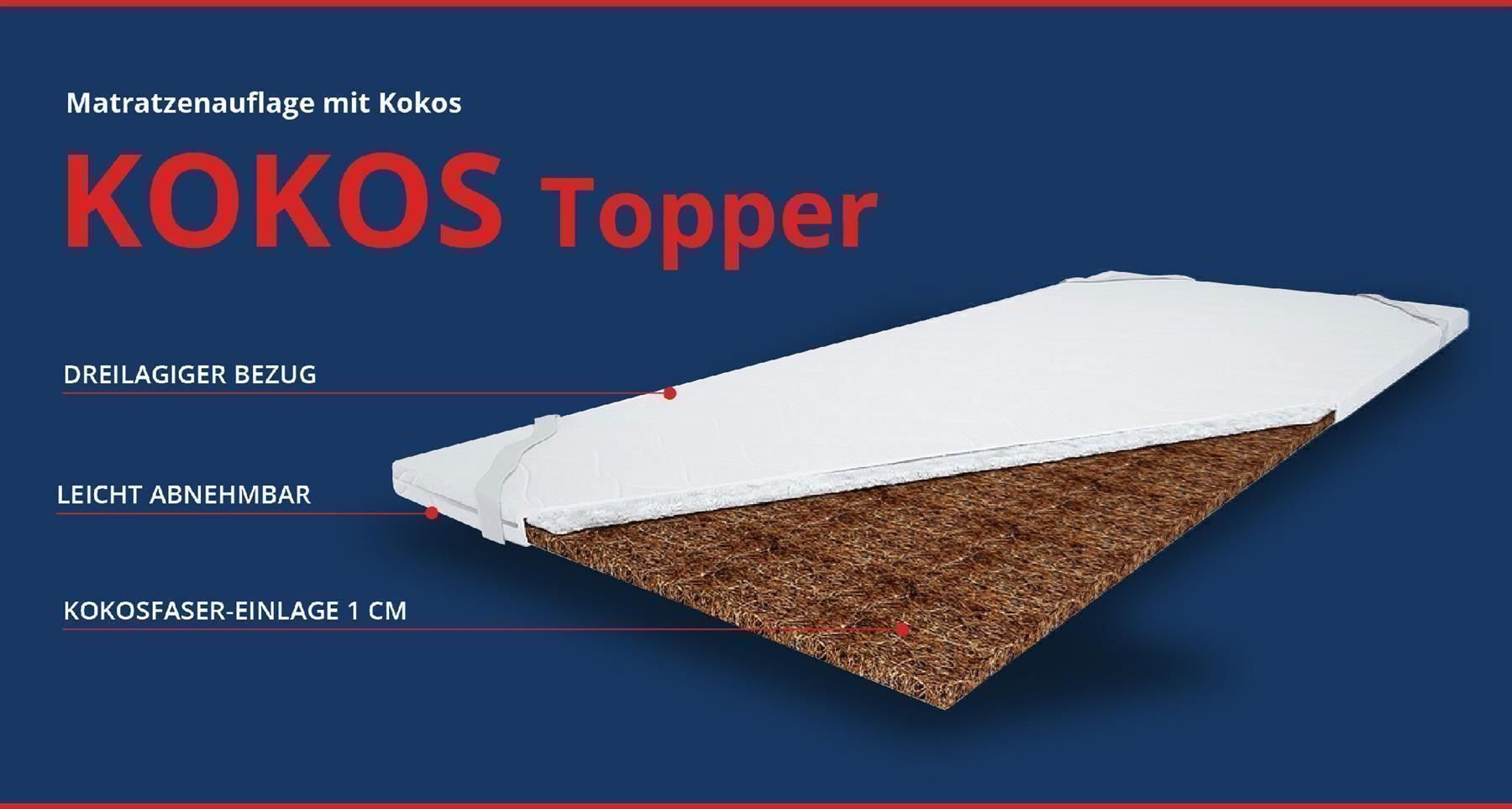 Matratzen: Topper 120x200 ROLANDO - HÖHE: 1cm - H4 - – Neu und originalverpackt aus Wallenwil von toesstal-vertrieb