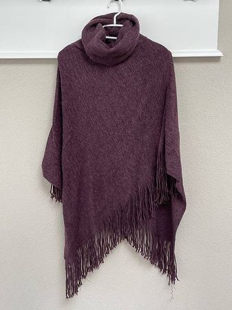Leichtes Damen Strick-Poncho Gr. M
