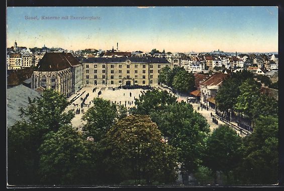 Cartoline postali: Basel, Kaserne mit Exerzierplatz aus der – Usato da Berlin venduto da bartko-reher
