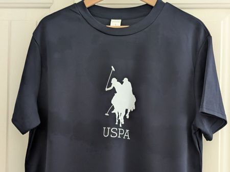 USPA T-Shirt Atmungsaktiv Blau Größe L,