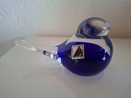 Vogel Glas figur blau Glasdeko