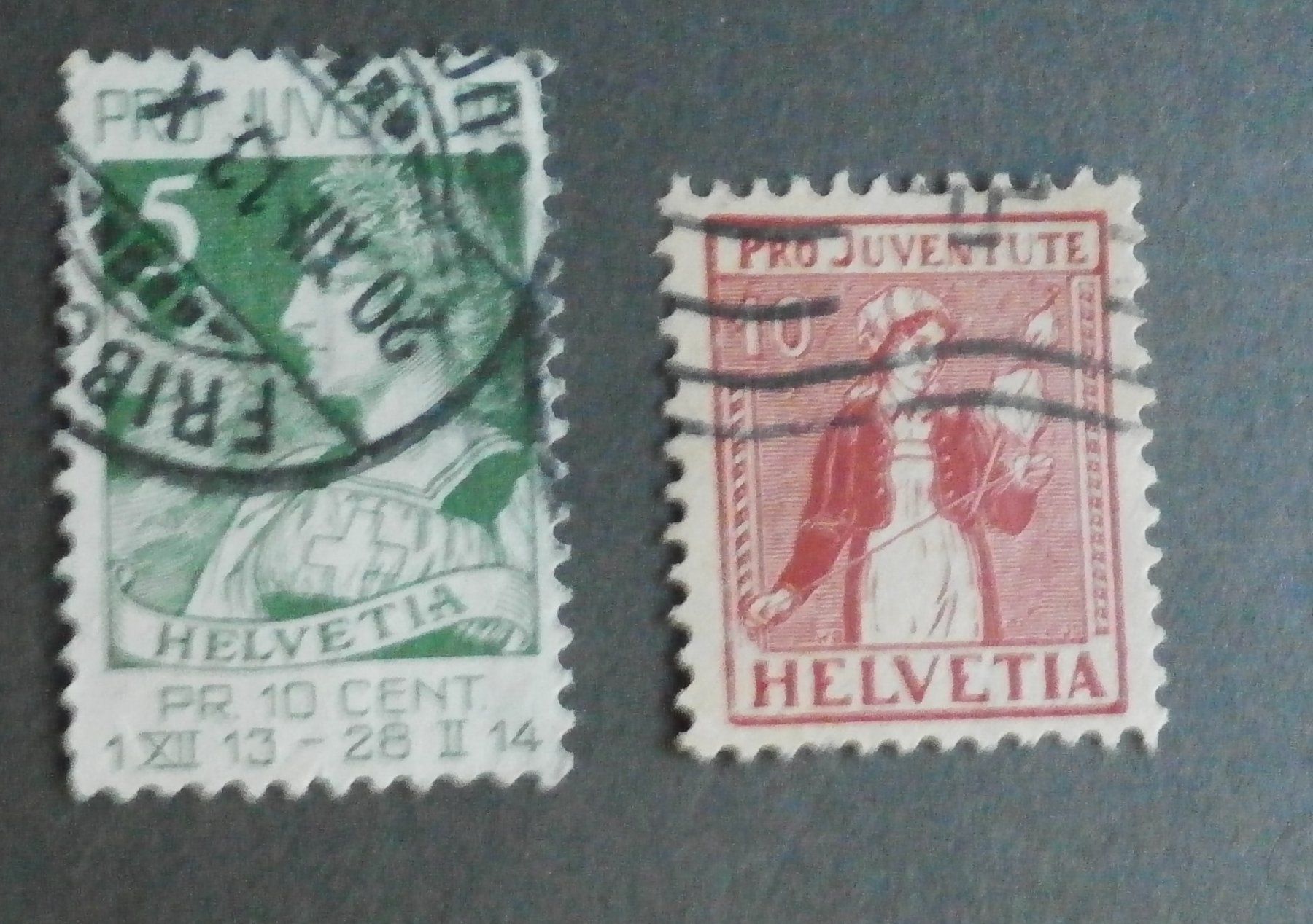 Tutti i francobolli: CH Pro Juventute 1913+1917 – Usato da Kehrsatz venduto da Bernherb2 1