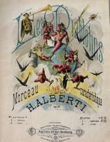 Musiknoten, Les Diablotins, Teufel, Lithographie, um 1880