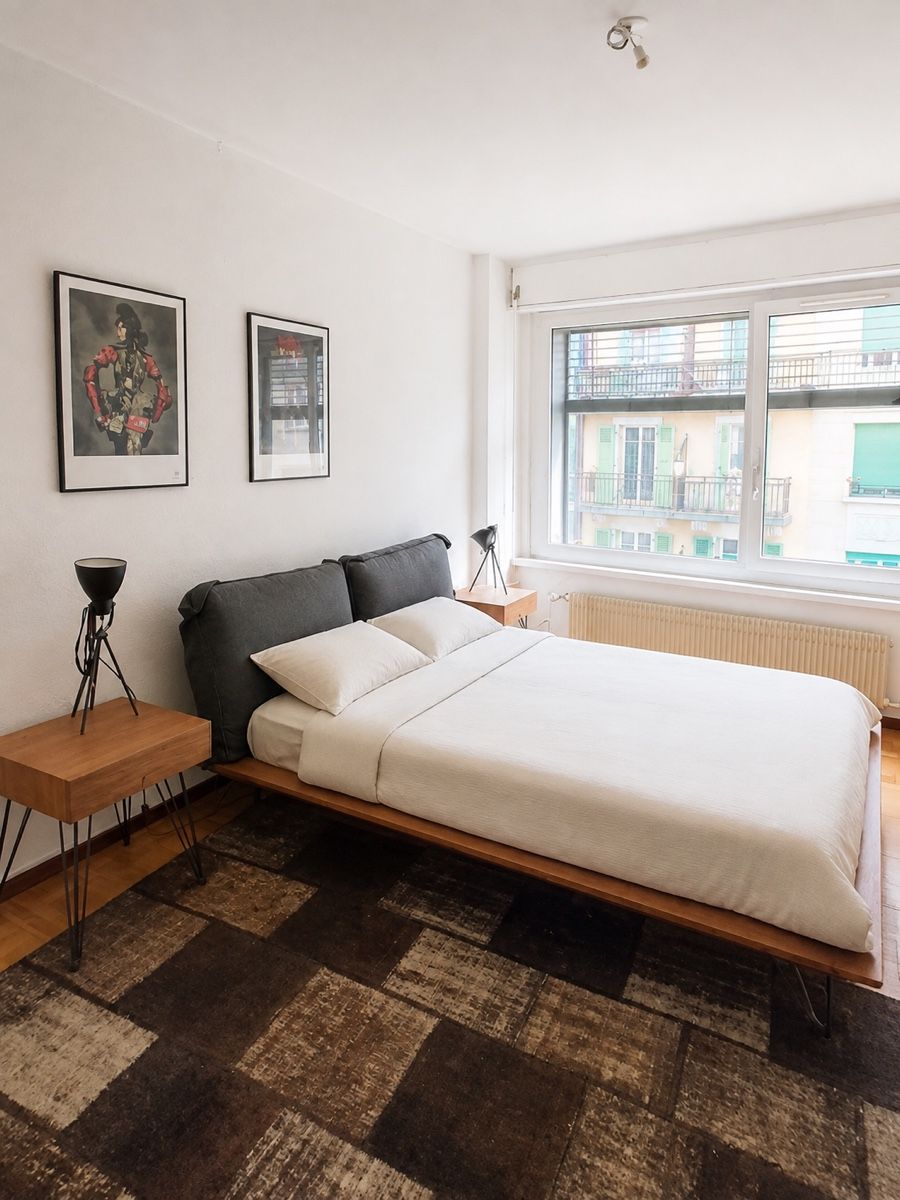 Letti: Wooden bed frame and two matching side tables  – Usato da Genève venduto da pol_c22l 1