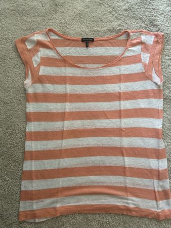 New Massimo Dutti Shirt, gestreift, Koralle/Weiss