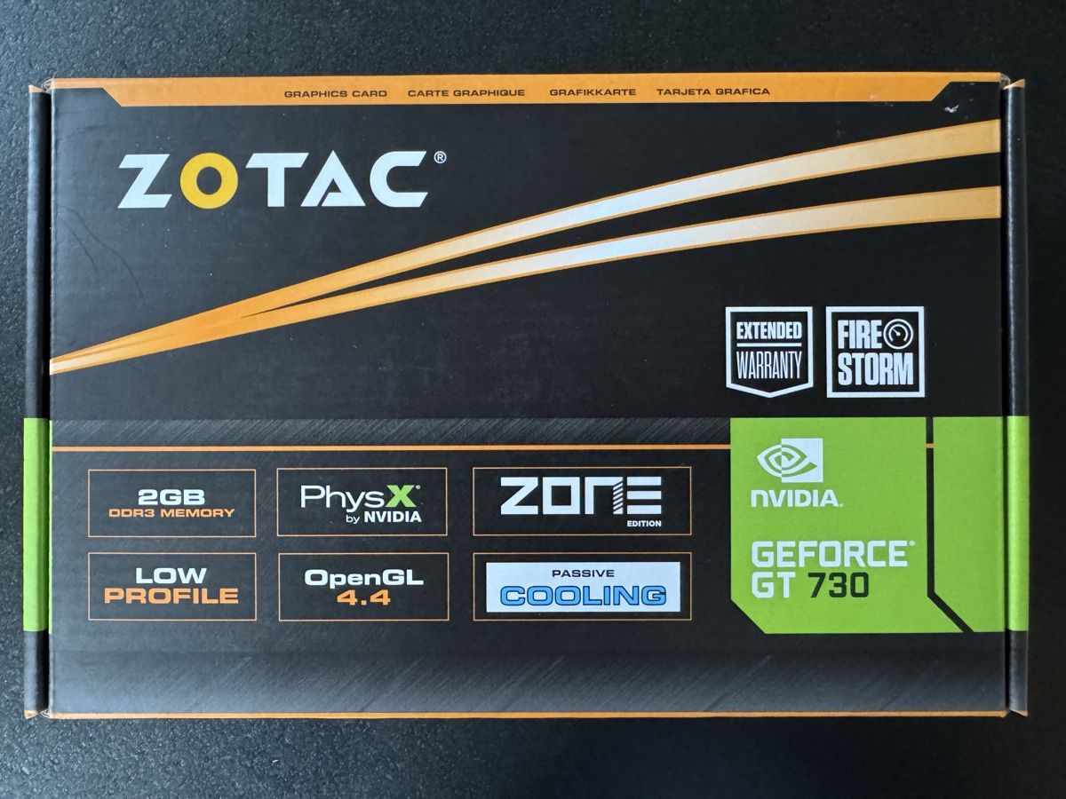 Zotac Schede grafiche: Zotac nvidia GEFORCE GT730 2GB originalverpackt – Nuovo e nell'imballaggio originale da Berneck venduto da Koenner.J
